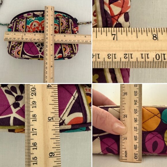Vera Bradley Small Crossbody Bag Retired Plum Crazy Pattern Multicolor Floral - Picture 9 of 10